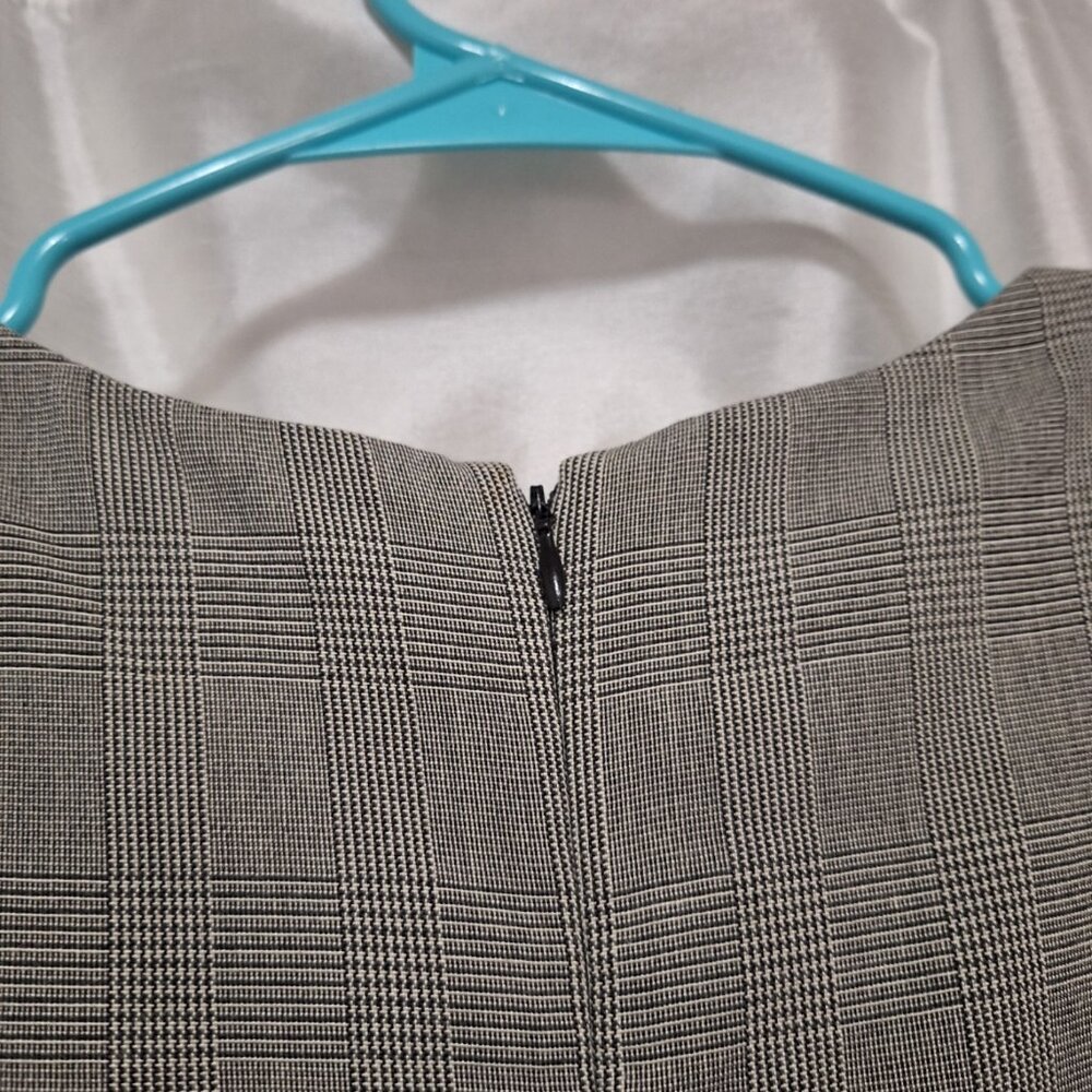 Larry Levine Classic Sleeveless Sheath Gray Herringbone Size 14 - Picture 4 of 11